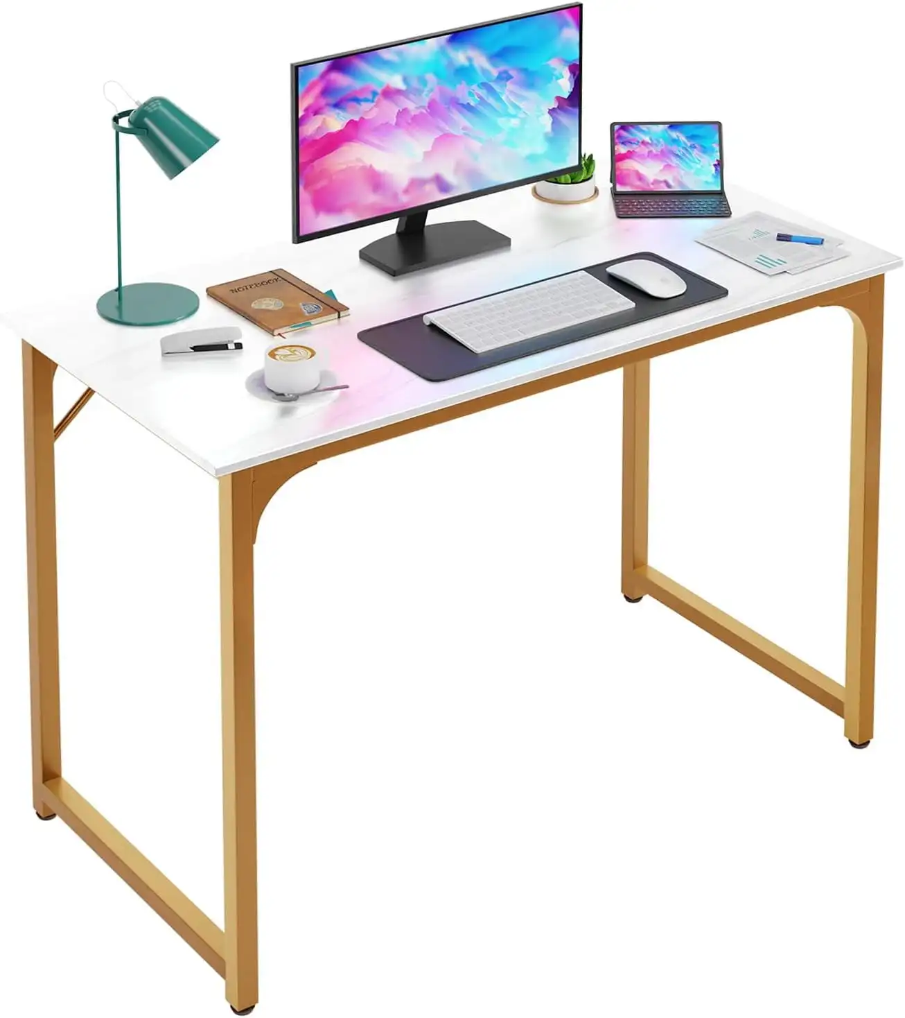 47 inch Computer Desk Modern Writing Desk, Simple Study Table, Industrial Office Desk, Sturdy Laptop Table for Home Office 6