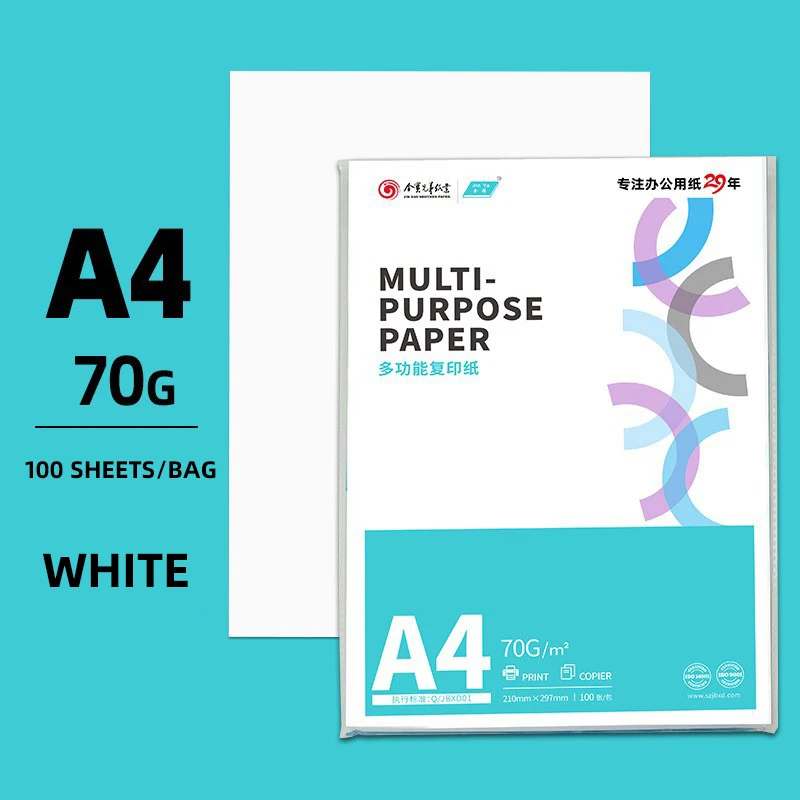 New 70g/80g Office Paper A4 Copy Paper White A4 Printing Paper Office Paper  Wholesale 100 Sheets Of Anti-static Paper 100pcs/bag