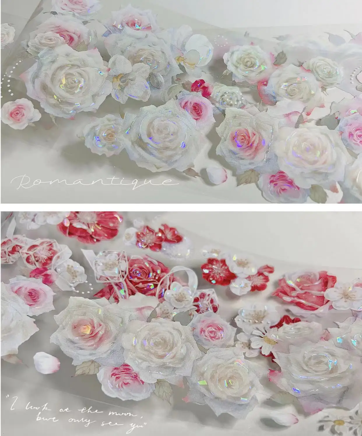 

Винтажная белая розовая роза, Цветочная васи лента для домашних животных для изготовления фотографий «сделай сам», план скрапбукинга, декоративная наклейка