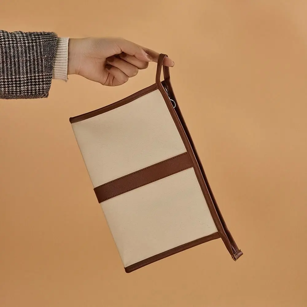 

Ins Korean Style Coin Purse Purse Wallets Large Capacity PU Leather Patchwork Women Handbag Canvas Cosmetic Bag Travel Wash Bag