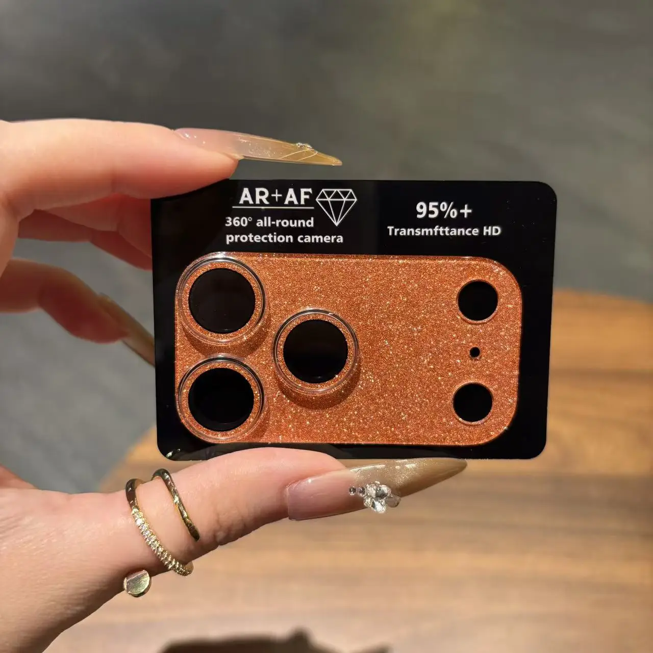 Luxury Glitter Acrylic Camera Protector Film - Shockproof Shiny Lens Cover
