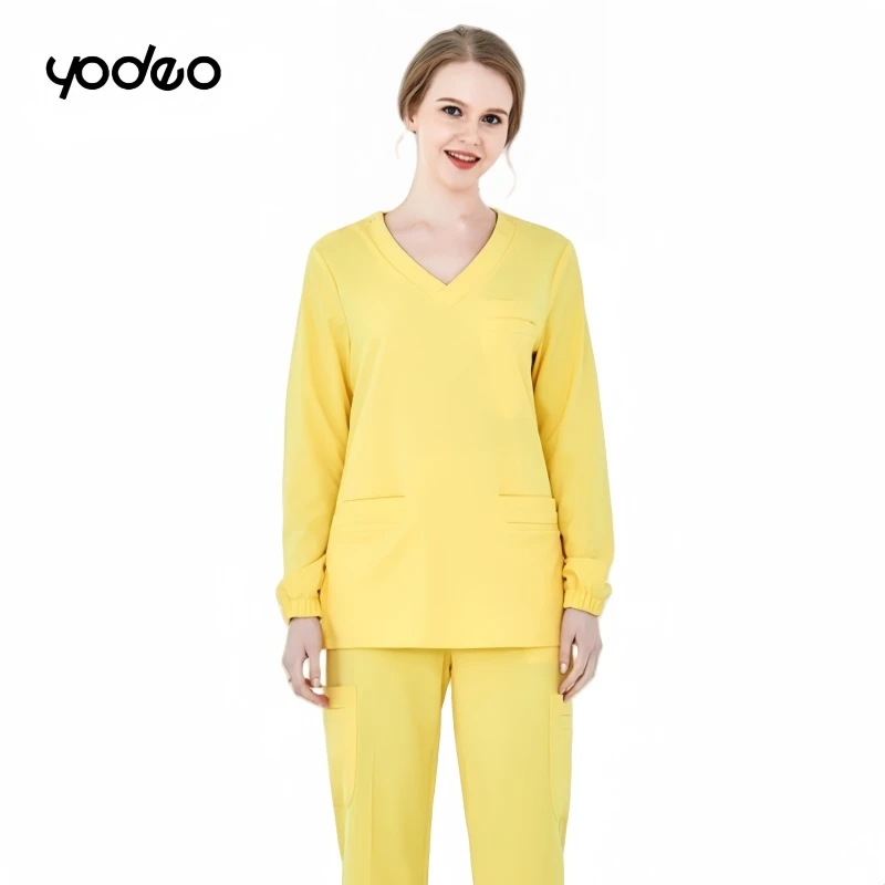 High-end elastic matcha green brushing hand clothing men short/long sleeved set quick drying operating room surgical clothes