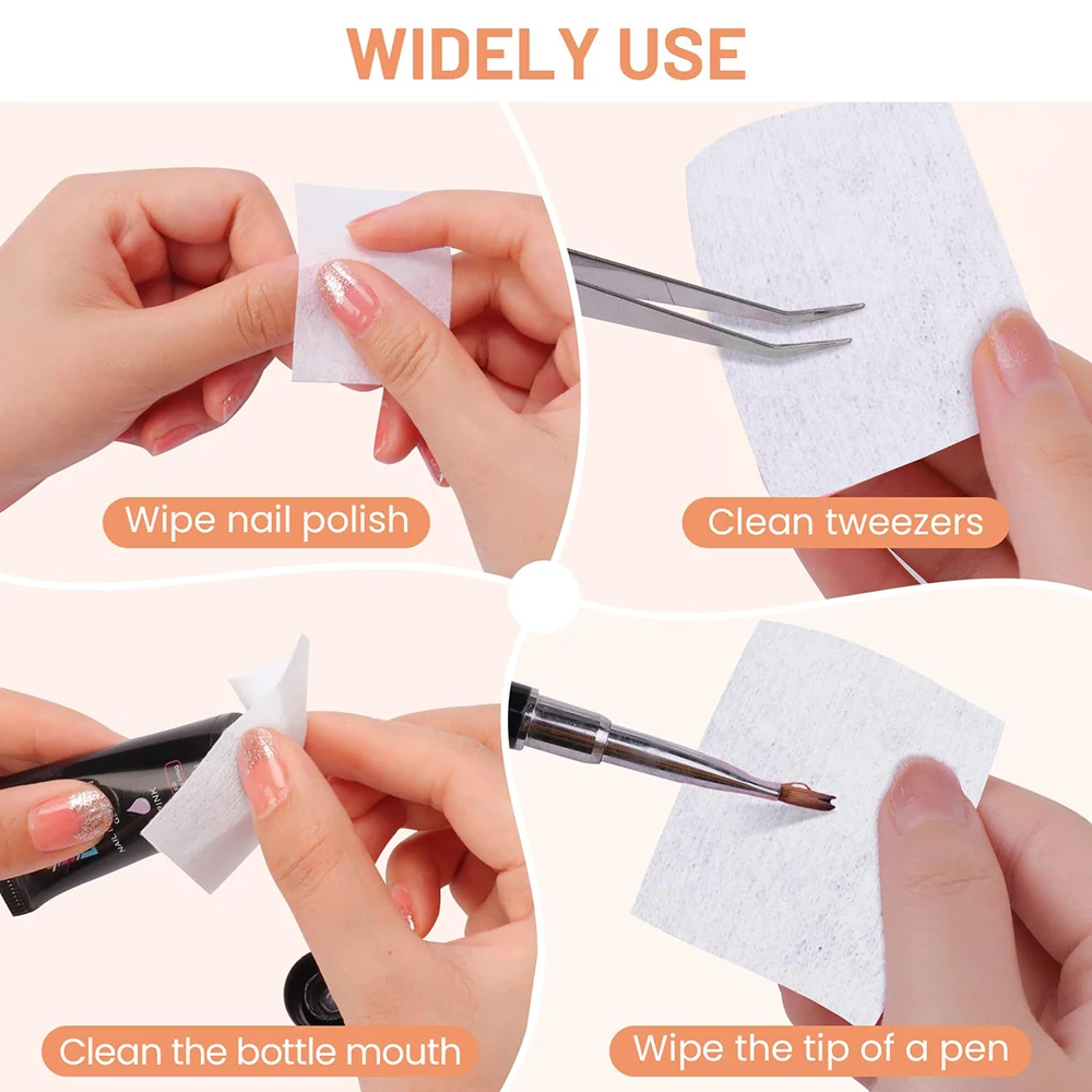 500PCS Nail Polish Remover Wipes Nail Polish Remover,Nail Gel Remover,Nail Polish Remover Wipes,Nail Cotton Pads,Disposable Nail Pads