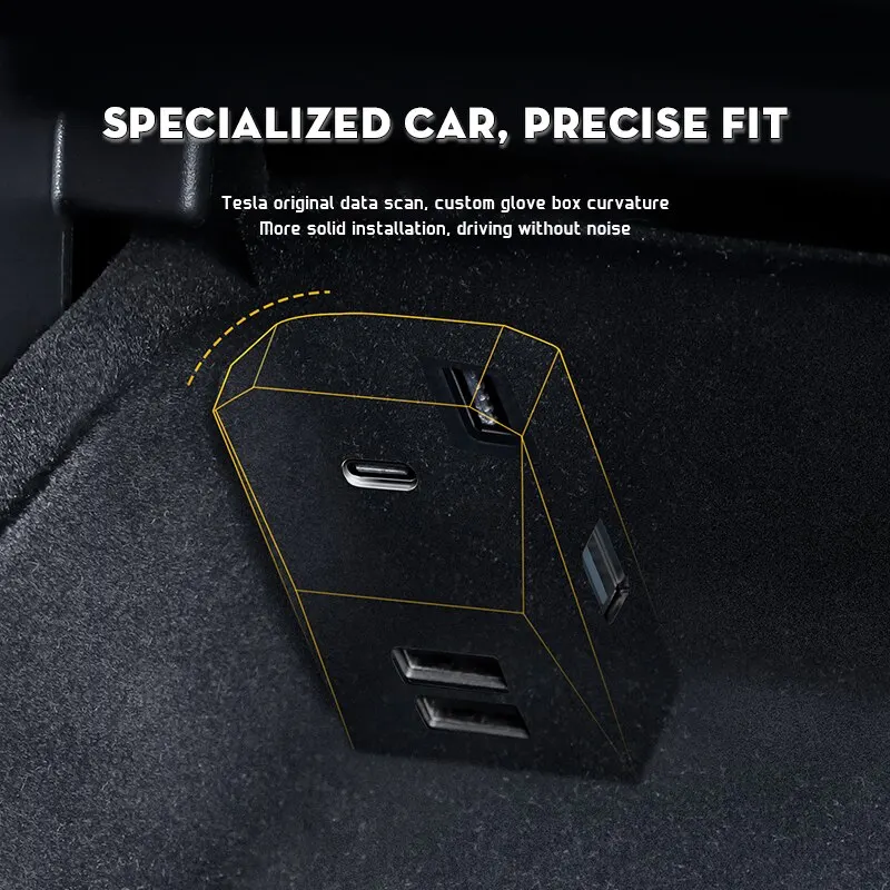 Рисунок 6 - Glovebox usb-хаб для Tesla Model 3 Model Y 2021-2023