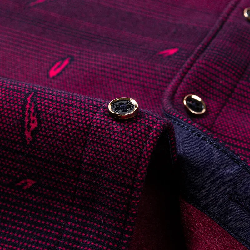 Men's long-sleeved shirt thickened warm 7XL8XL plus size Autumn/Winter casual no-ironing comfortable double-sided fleece top 6