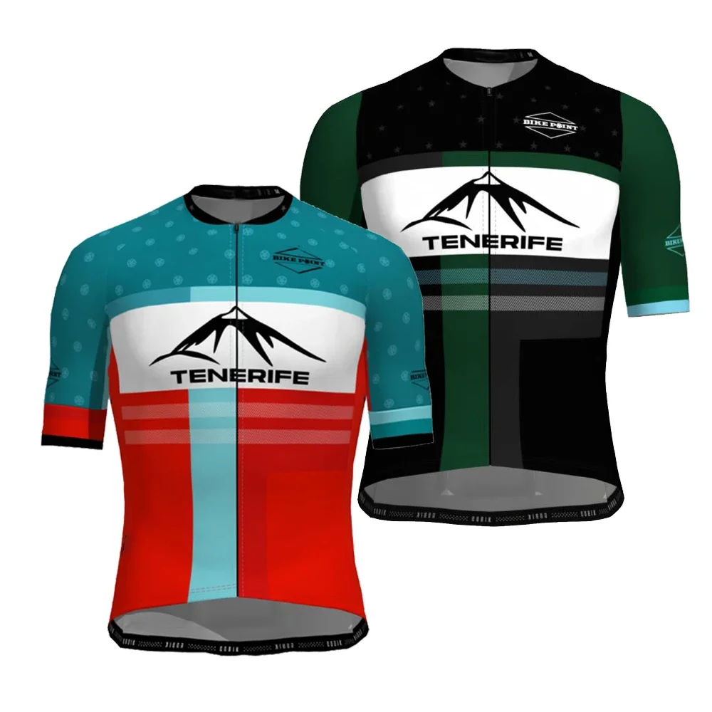 Spain Tenerife Team Cycling Jersey Men Short Sleeve Bike Wear Clothing Mtb Jersey Triathlon Maillot Ciclismo