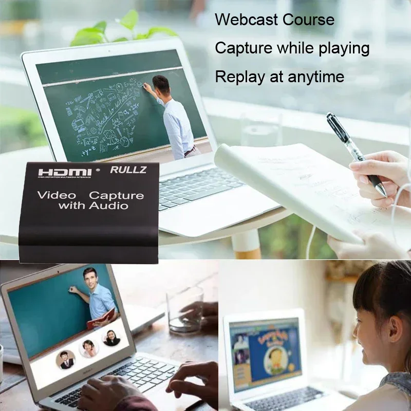 Rullz 4K 1080P HDMI To USB 2.0 3.0 Video Capture Card Loop Audio Out Mic IN Game Recording Box PC Live Streaming Broadcast Plate