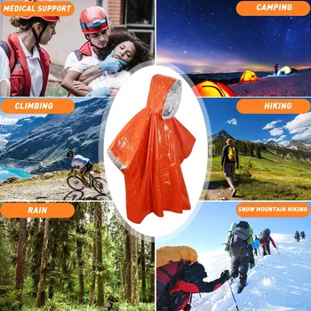 1PC Outdoor First Aid Survival Raincoat Survival Blanket 3
