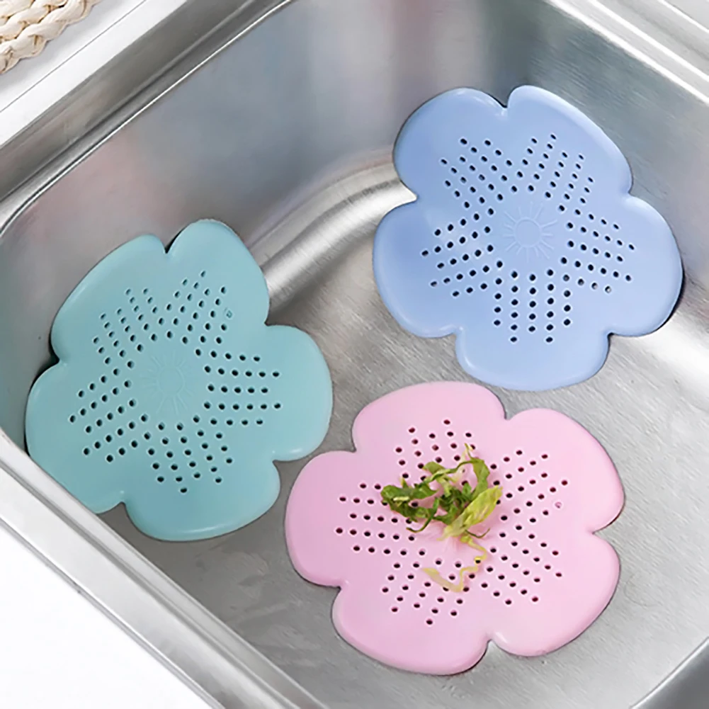 Flower Shape Kitchen Sink Drain Silicone Hair Catcher Bathroom Stopper Strainers Shower Cover Basin Sink Filters Floor Drain