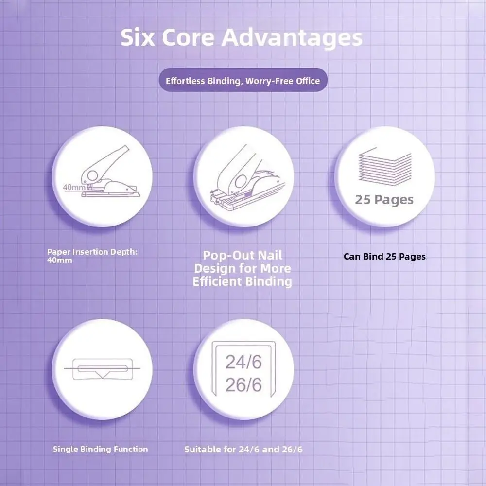 다기능 노동 절약형 스테이플러 금속 최대 25페이지 수동식 스테이플 미끄럼 방지 휴대용 데스크 스테이플러 사무실 학교용