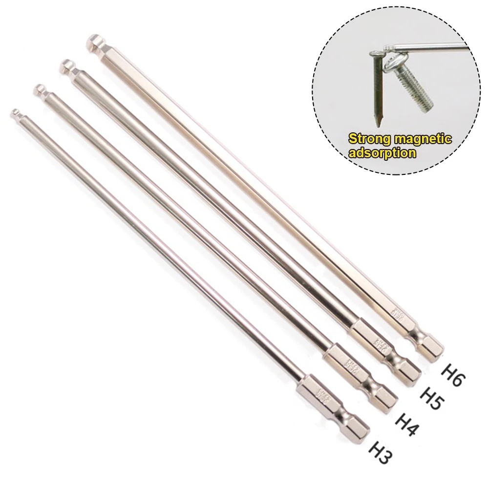 

Ball End Hex Screwdriver Bits Set Metric Hex Bits 150mm Long Magnetic Ball Head Driver Bit H3 H4 H5 H6 Hex Bit Set