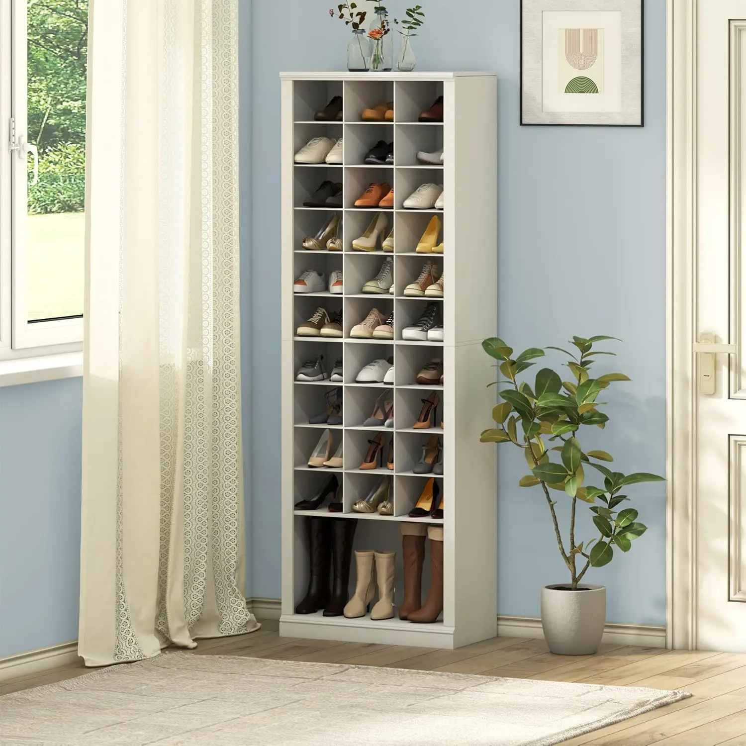 11-Tier  Cabinet, Free Standing Closet Organizers and Storage with 31 Open Cubbie, Space Saving Shoe Rack for Entryway, Bedroom 3