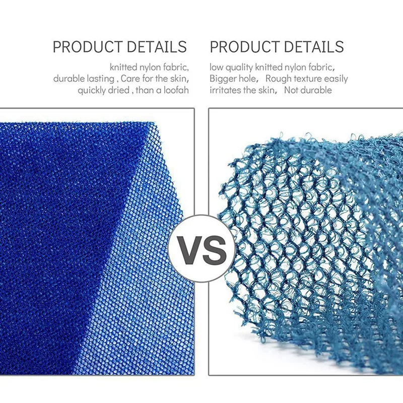 Exfoliating Scrubber Exfoliating Shower Scrubber Bath Sponge Shower Sponge 3 Pieces African Net Long Net Bath Sponge Exfoliating Shower Body Scrubber Back Scrubber Skin Smoother