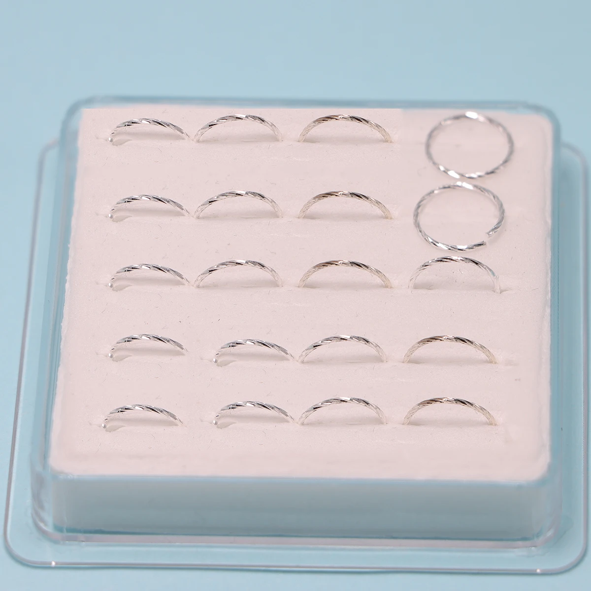 20pcs/pack 925 Sterling Silver Twist Nose Ring Cartilage Tragus Helix Lip Body Piercing Jewelry 6mm 8mm 10mm nose piercings