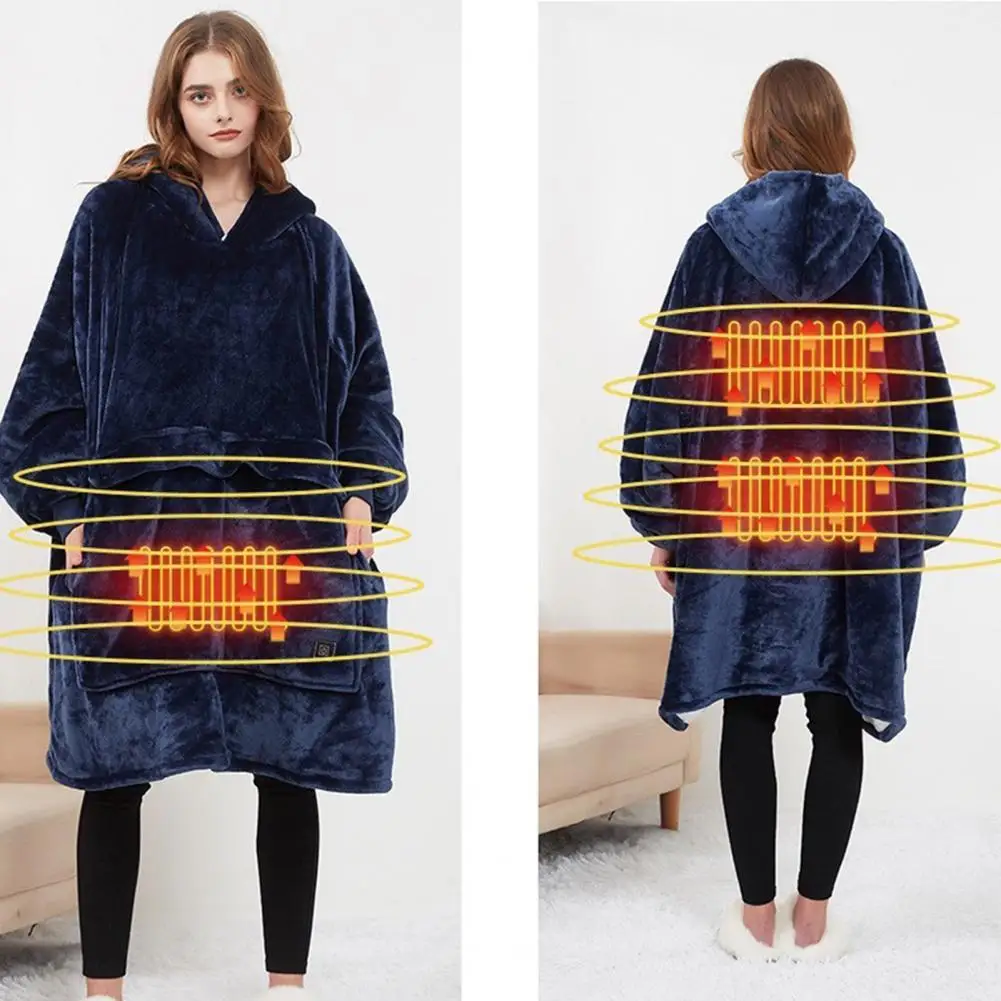 UsbHeatingHoodieUltrasoftPlushHoodieBlanketforMenWomenCozy