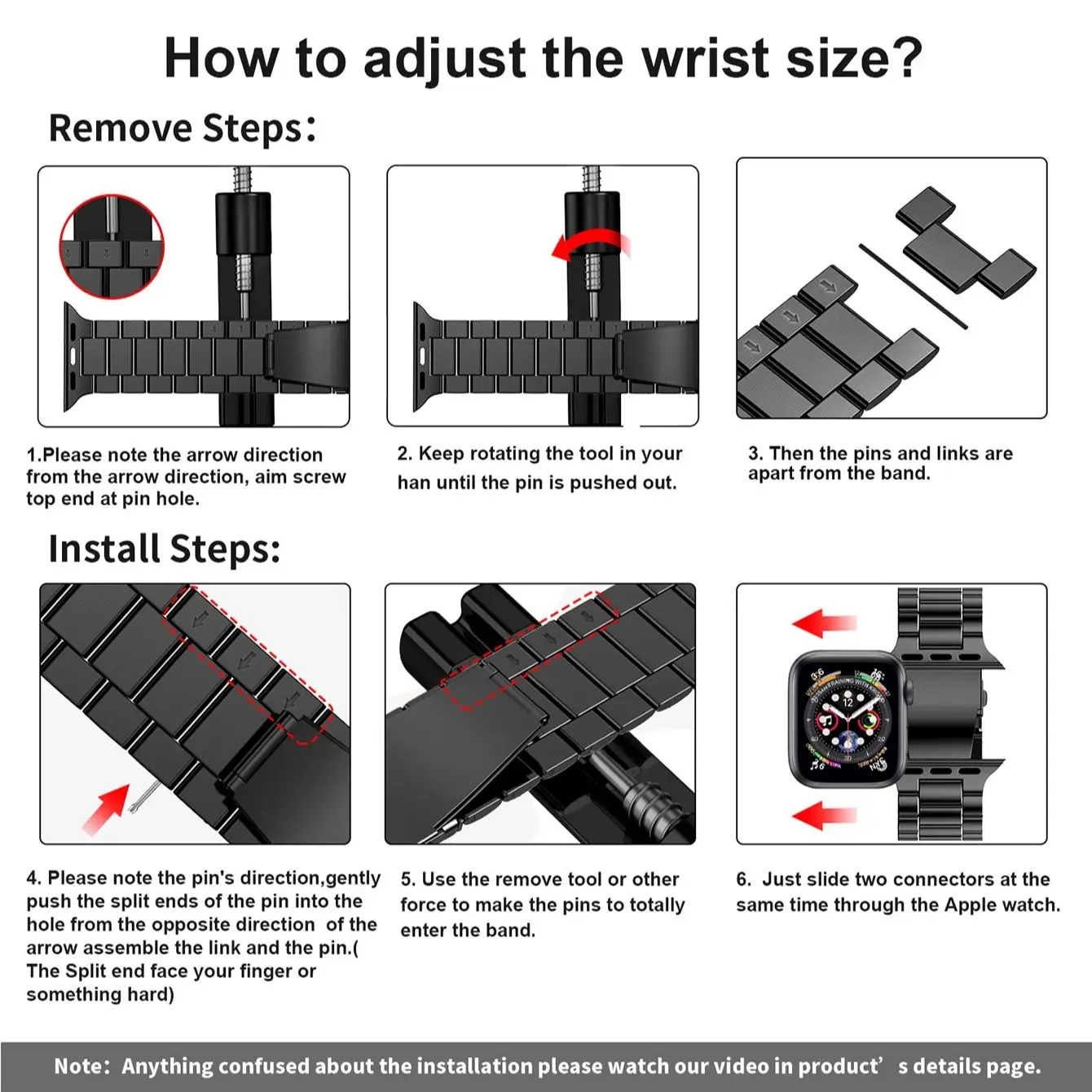รูปสินค้า สายนาฬิกาสแตนเลสสำหรับ Apple Watch ทุกรุ่น