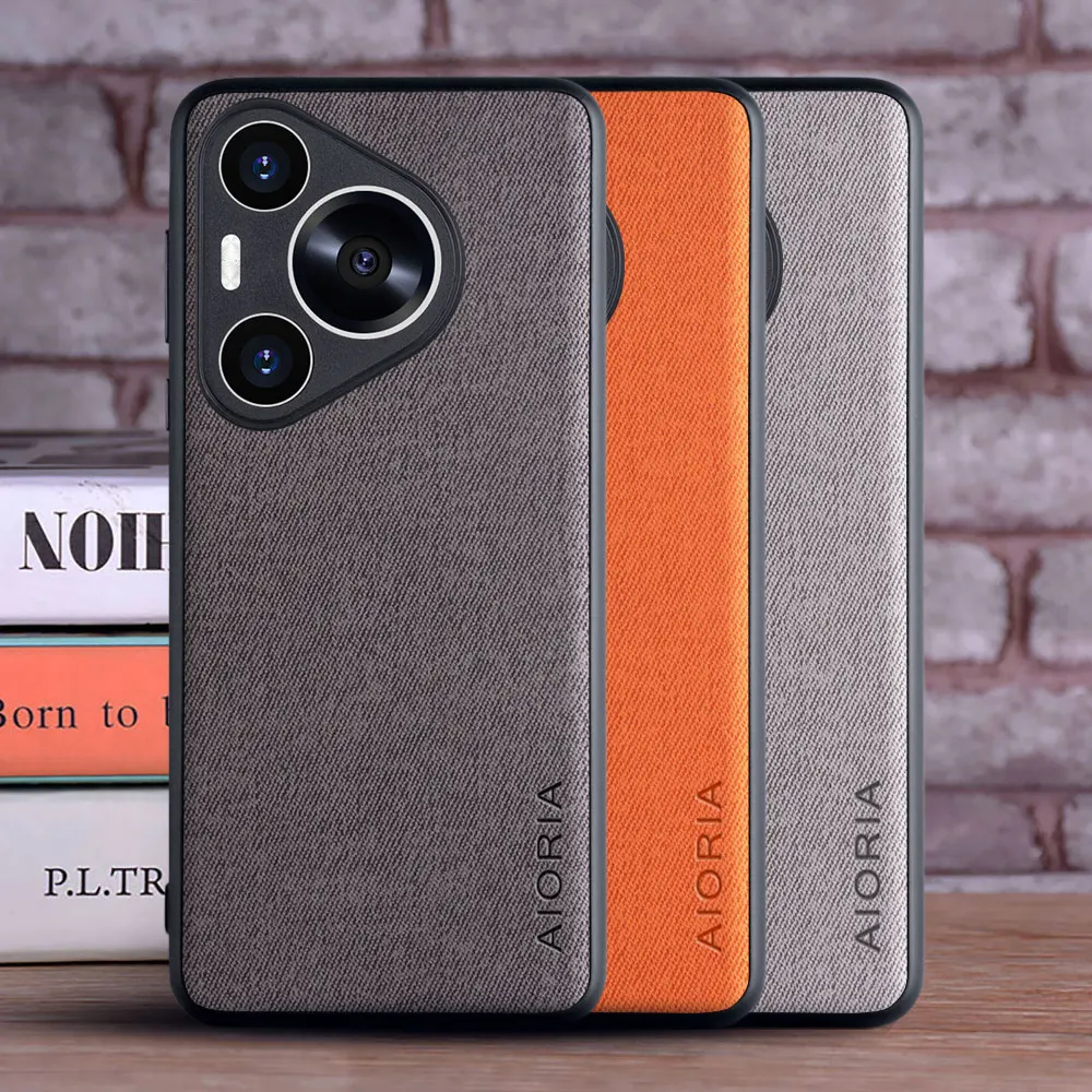 Fashion Textile Leather Case - Soft TPU & Hard PC 3-in-1 Material