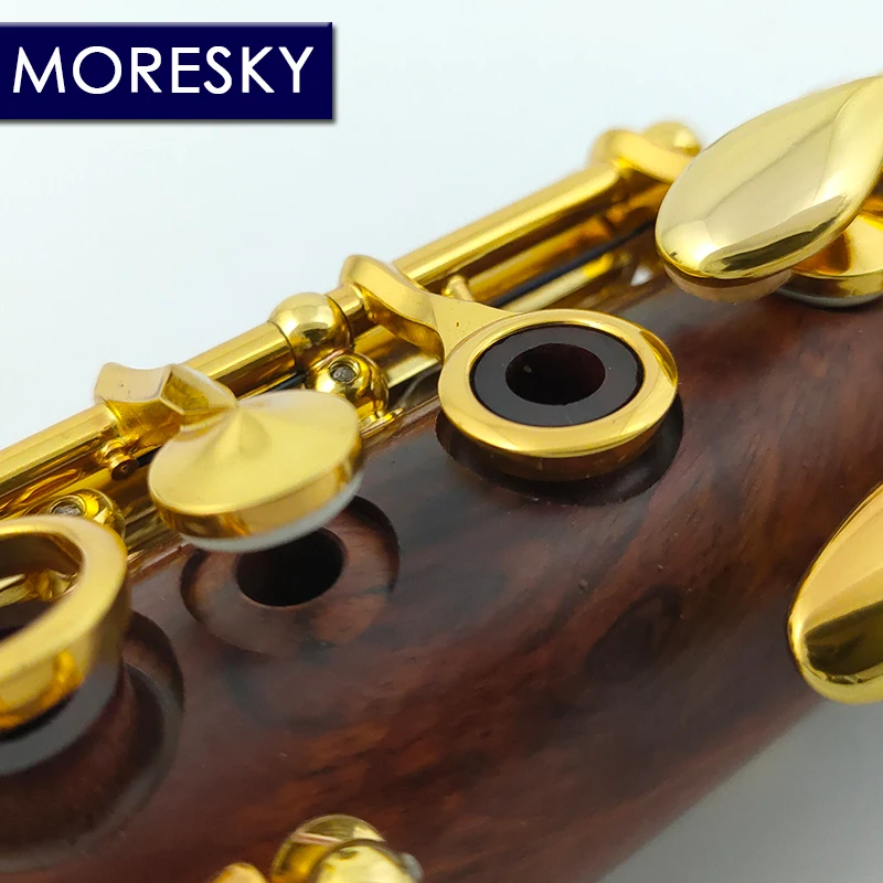MORESKY Red Wood Professional Clarinet Rosewood Bb Gold-plated Keys Mopane Sib Klarnet M17