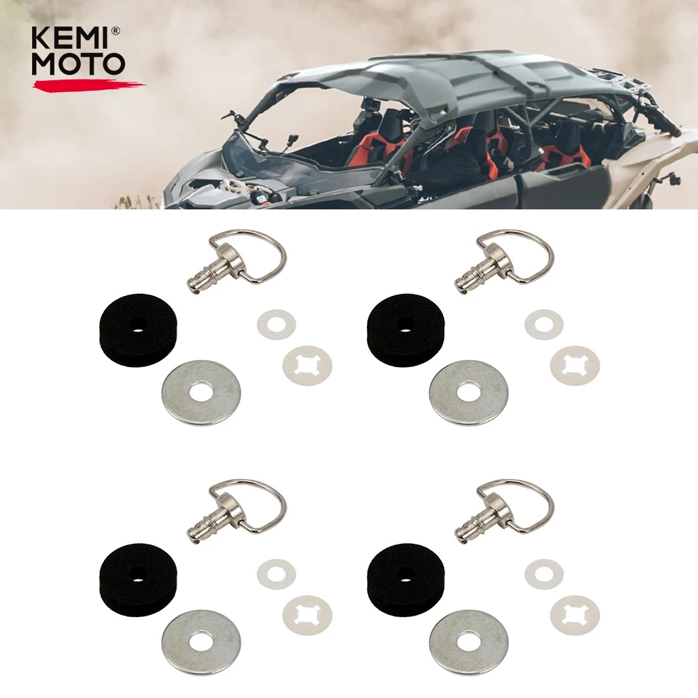 KEMIMOTO X3 UTV 4 PCS Roof Quick Release Bolts #715003815 for Can am Maverick X3, Maverick X3 MAX 2/4 Doors 2017-2024 4 set for can am x3 x3 max utv roof screw quarter turn dutz bolt fastener kit quick release bolts 715003815 2017 2023