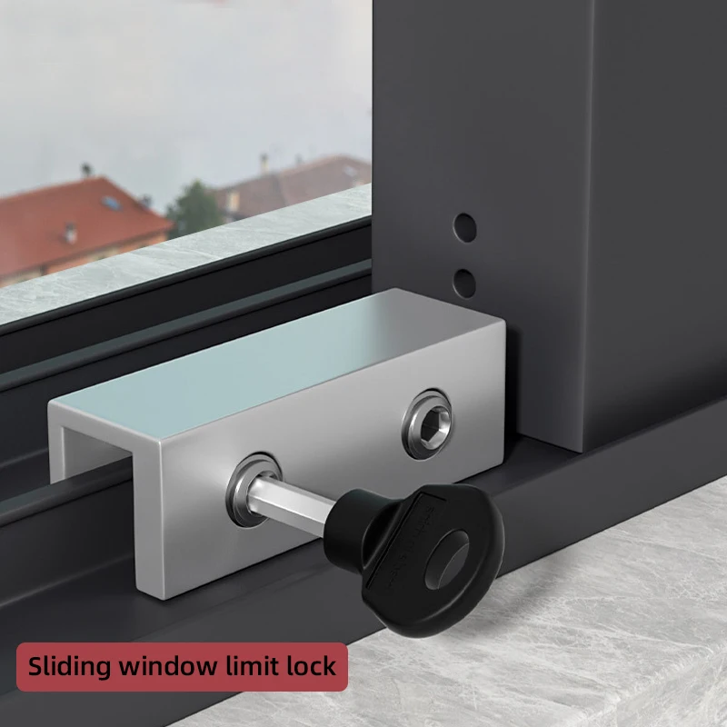 Metal aluminum alloy sliding window positioning locks door and window locks, to prevent children from opening the fall