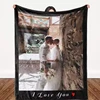 I Love You Custom Blanket with Photo Collage Text Personalized Picture Throw Blanket for Christmas Valentine's Day Birthday Gift 2