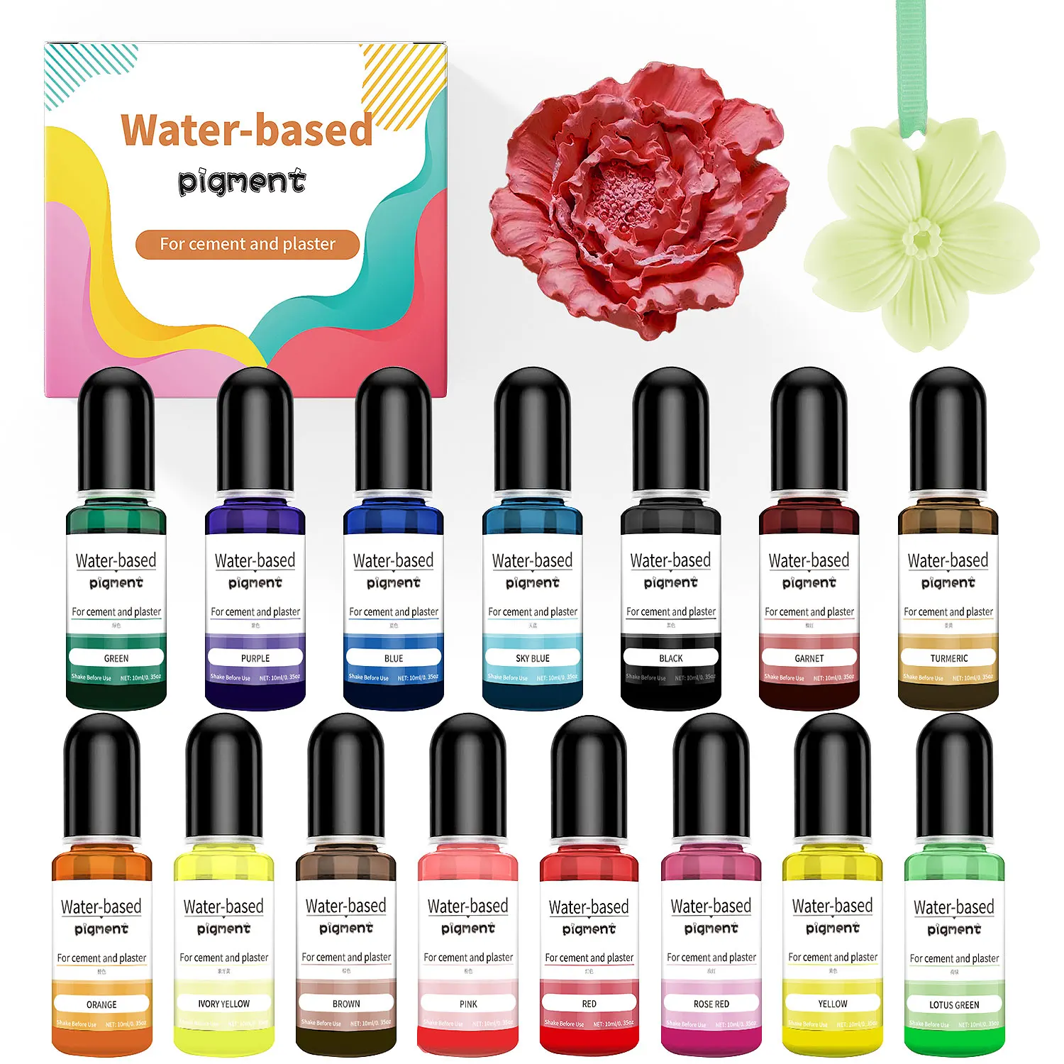 10ml Gypsum Cement Coloring Dye Pigment Gypsum Powder Color Concentrate Concrete Cement Plaster Mold Making Handmade Crafts gypsum powder pigment