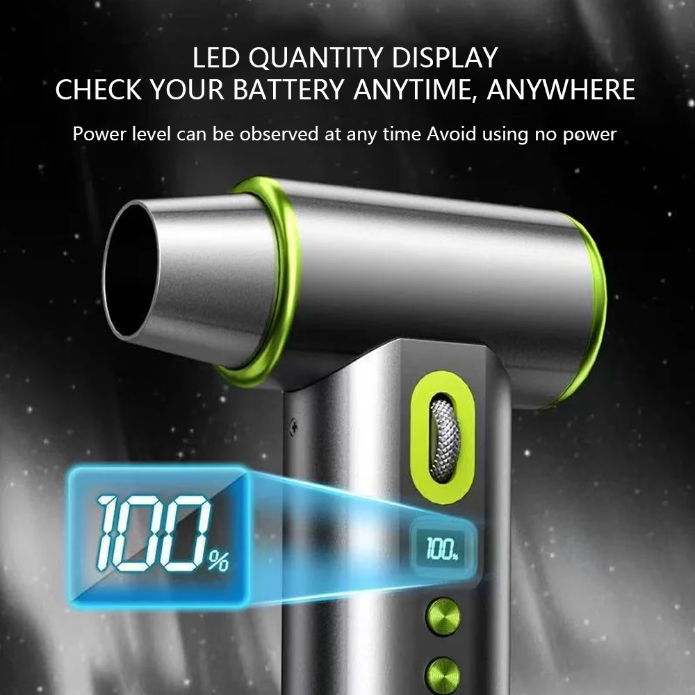 200000 RPM Turbo Blower Fan 4-in-1 Multi-Function Tool for Blowing Vacuuming Inflating Dusting