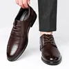 Designer Leather Platform Business Dress Shoes for Men Fashion Soft-soled Casual Spring Autumn Men's Point-toe Wedding Shoes Men 3