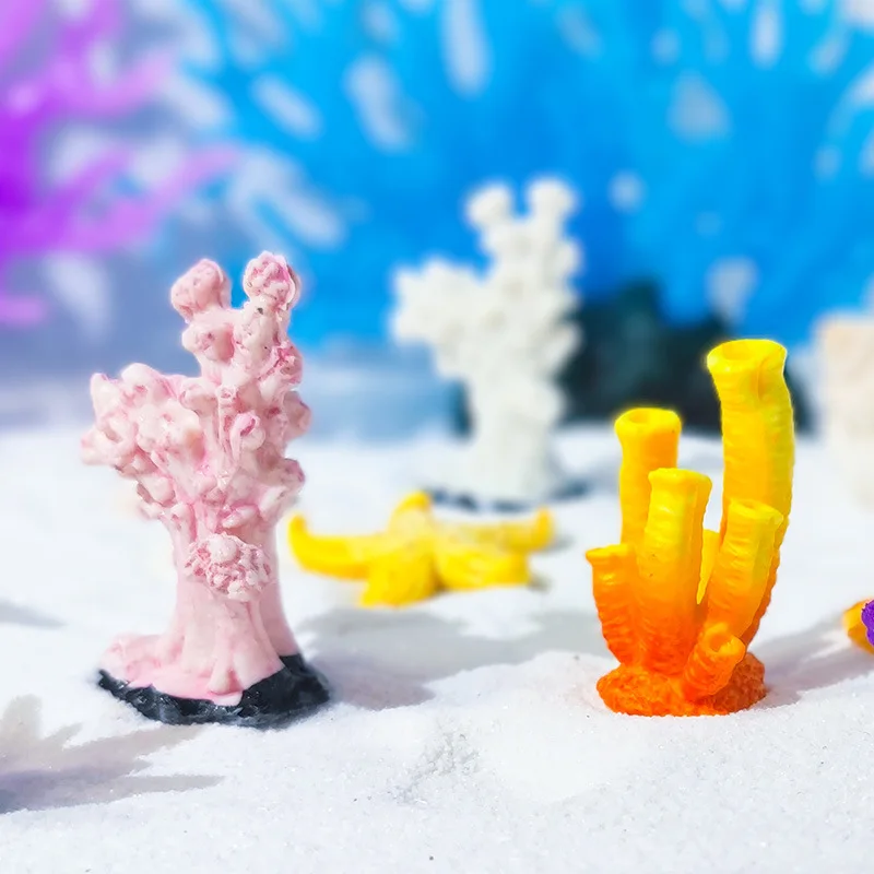 Artificial Coral Fish Tank Decoration Starfish Resin Reef Landscape Aquarium Decoration Accessories Craft Tabletop Ornaments