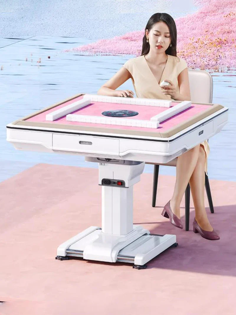 

Simple Storage Drawer Dining Table Tempered Glass Automatic Shuffling Mahjong Table Amusement Tavolo Pranzo Home Furniture LVMC