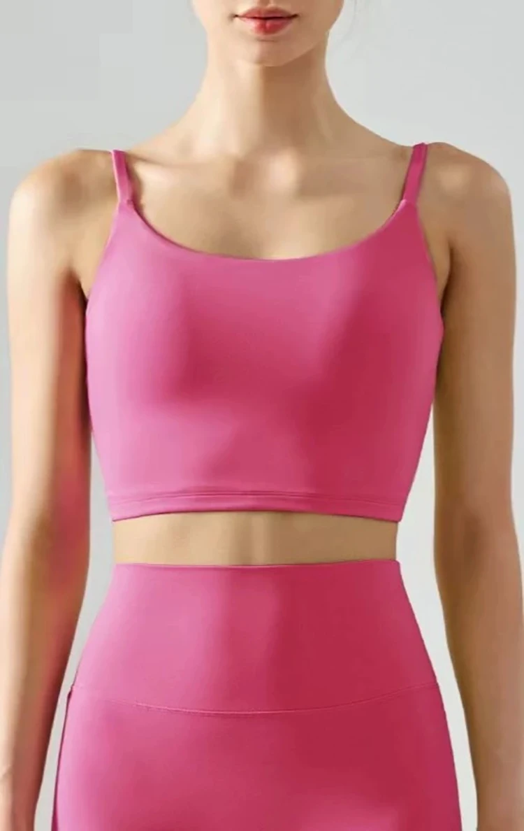 Damen Sommer Dünner Stoßdämpfender Push-Up Sport-BH U-förmiger Rücken Ohne Bügel Yoga-Anzug – Detail 3
