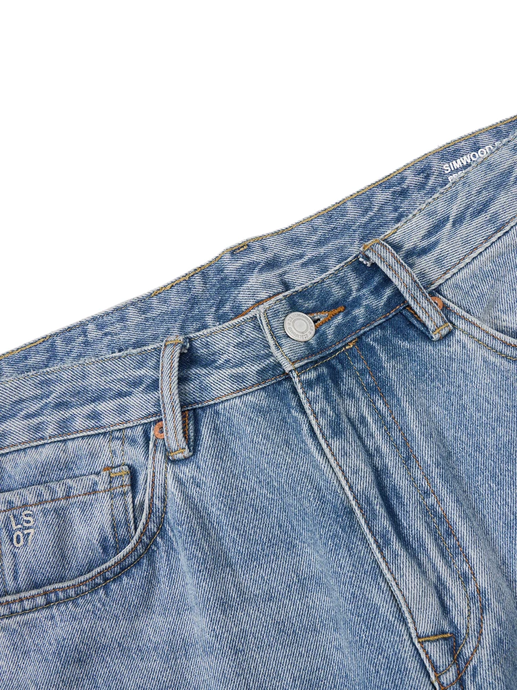 SIMWOOD 남성용 루즈 스트레이트 워시 빈티지 청바지, 13 Oz 데님 바지, 플러스 사이즈 브랜드 의류, SM230078, 2024 용수철, 신상