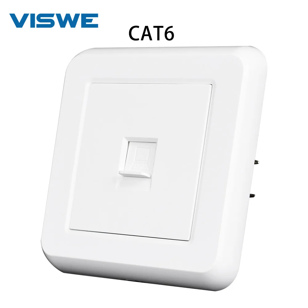 Presa Internet Viswe Eu Tipo Cat6 Con Piastra Di Ferro E Artiglio Di Ferro, Pannello Ignifugo Pc 82Mm * 82Mm Prese Elettriche Rj45