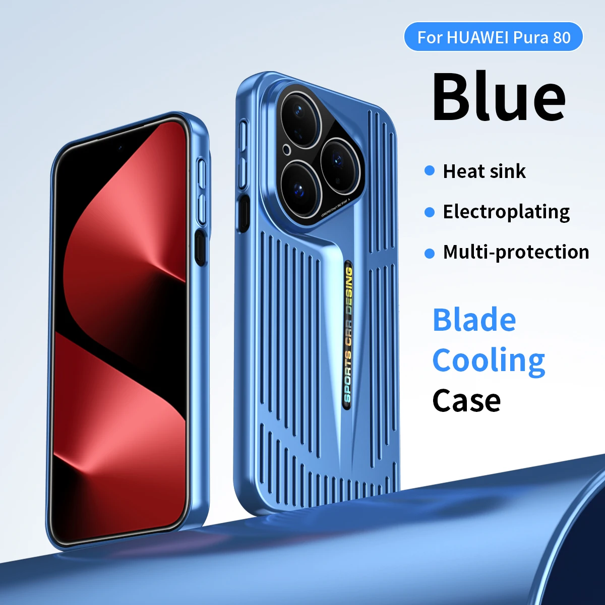 Blade Heat Dissipation Shockproof Cooling Phone Case - Micro Matte Hard Back Cover