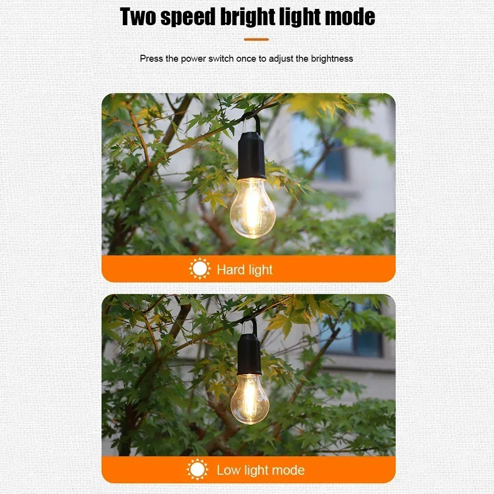 Description Picture 2 of item1-10pcs LED Camping Light USB Rechargeable Atmosphere Portable Camping Light Tungsten Wire Tent Outdoor Emergency Bulb Light