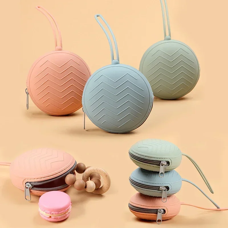 Silicone Zipper Pacifier Box Baby Travel Portable Soother Container Food Grade Nipple Case