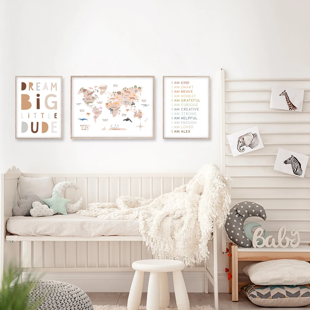 Pastel World Map Art: Canvas Prints, Frames & Posters