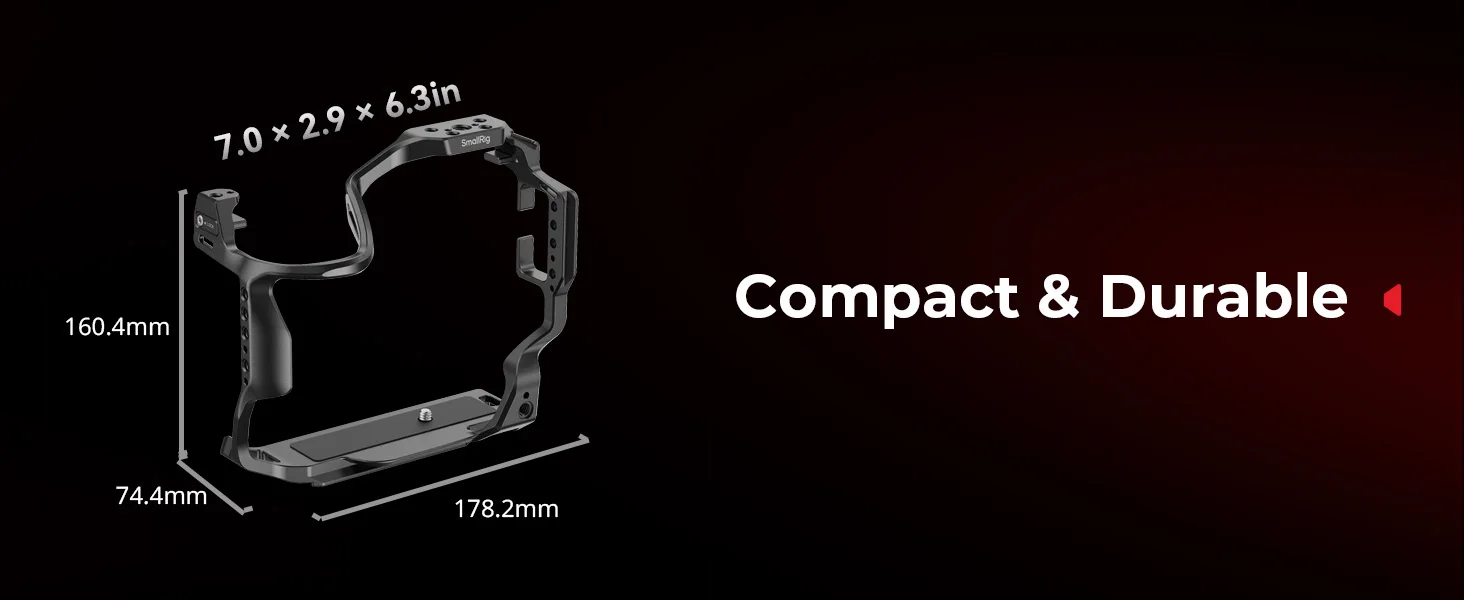 EOS R1 Cage for Canon EOS R1, w Detachable Cold Shoe Mount for DJI Gimbal Built-