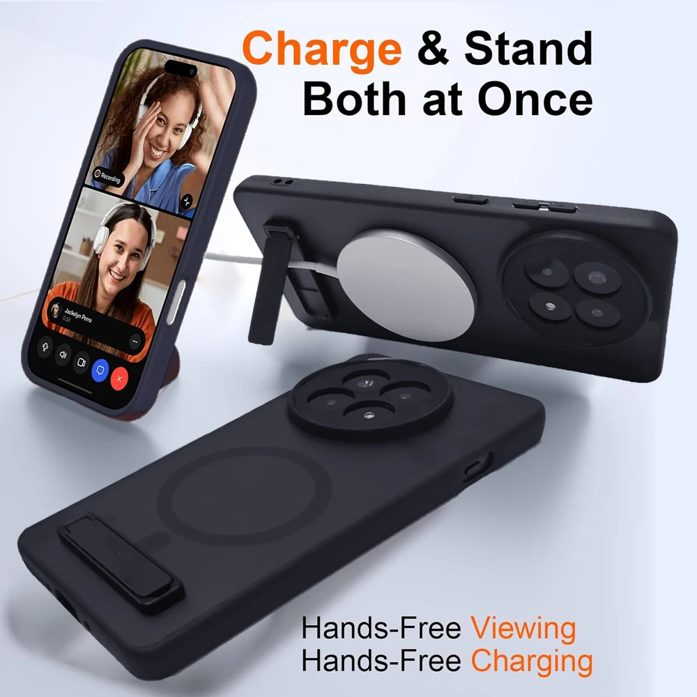 Magnetic Phone Case with Adjustable Stand - Ultra Slim Kickstand Cover with Holder