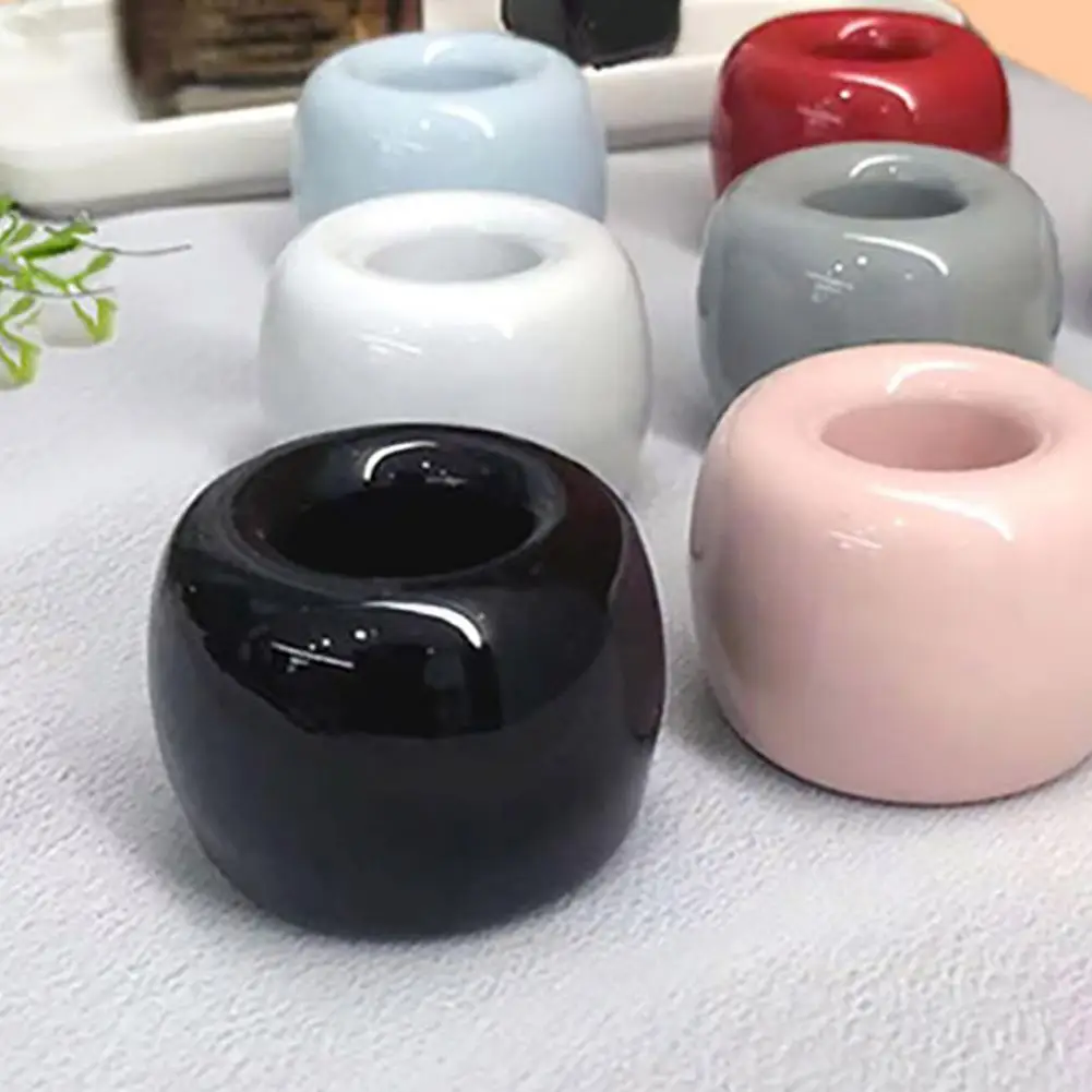 Toothbrush Holder Hollow Design Multi-purpose Mini Ceramic Toothbrush Stand Lightweight Ceramics Ventilated Mascara/Pen Holder