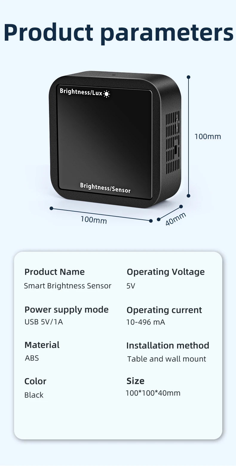 Tuya Smart WiFi/Zigbee Light & Temp/Humidity Sensor, Alexa Compatible for Smart