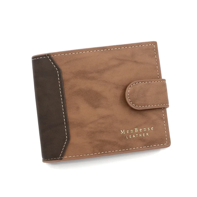 Men's Premium PU Leather Business Wallet with Zipper Coin Pocket & Hasp