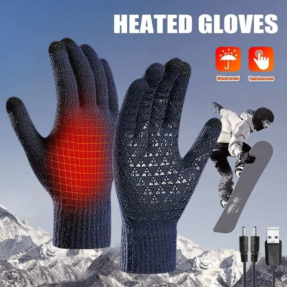 Warm Electric Heated Gloves Creativity Non-Slip Knitting USB Heated Gloves Touch Computer Gloves Cycling Gloves Men Women