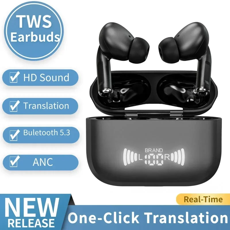 138Languages Real Time Bluetooth Voice Translation Earphone Online Wireless Denoising HD Microphone Translation Music Headphone