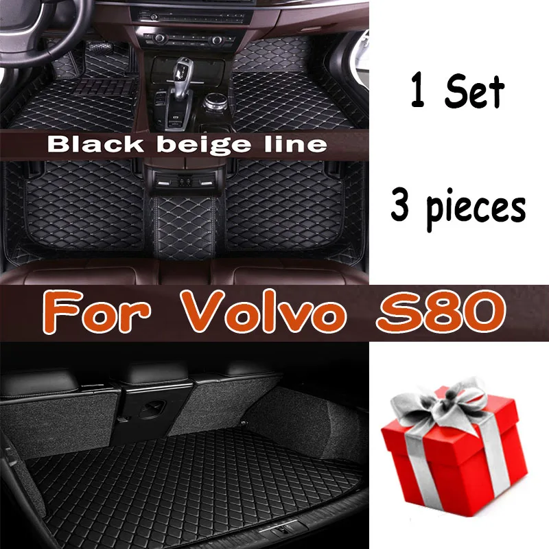 

Car Floor Mats For Volvo S80 2006~2016 MK2 Leather Mat Automobile Interior Part Luxury Carpet Protective Pad Rug Car Accessories