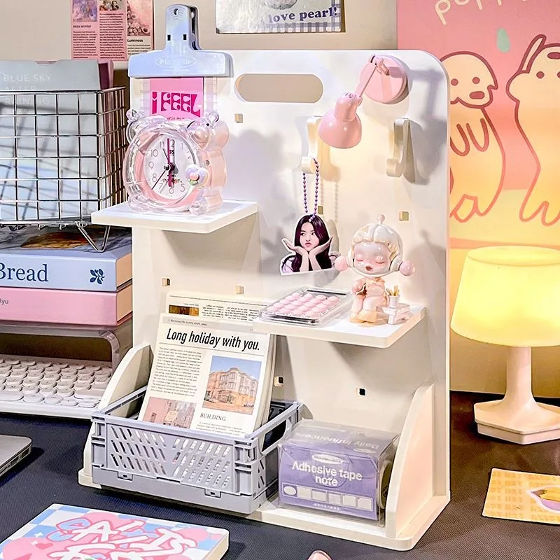 Desktop  Caddy Board Card Storage Display Layered Partition Star Chaser Hole Hole Board Stand No Drilling Vertical elf