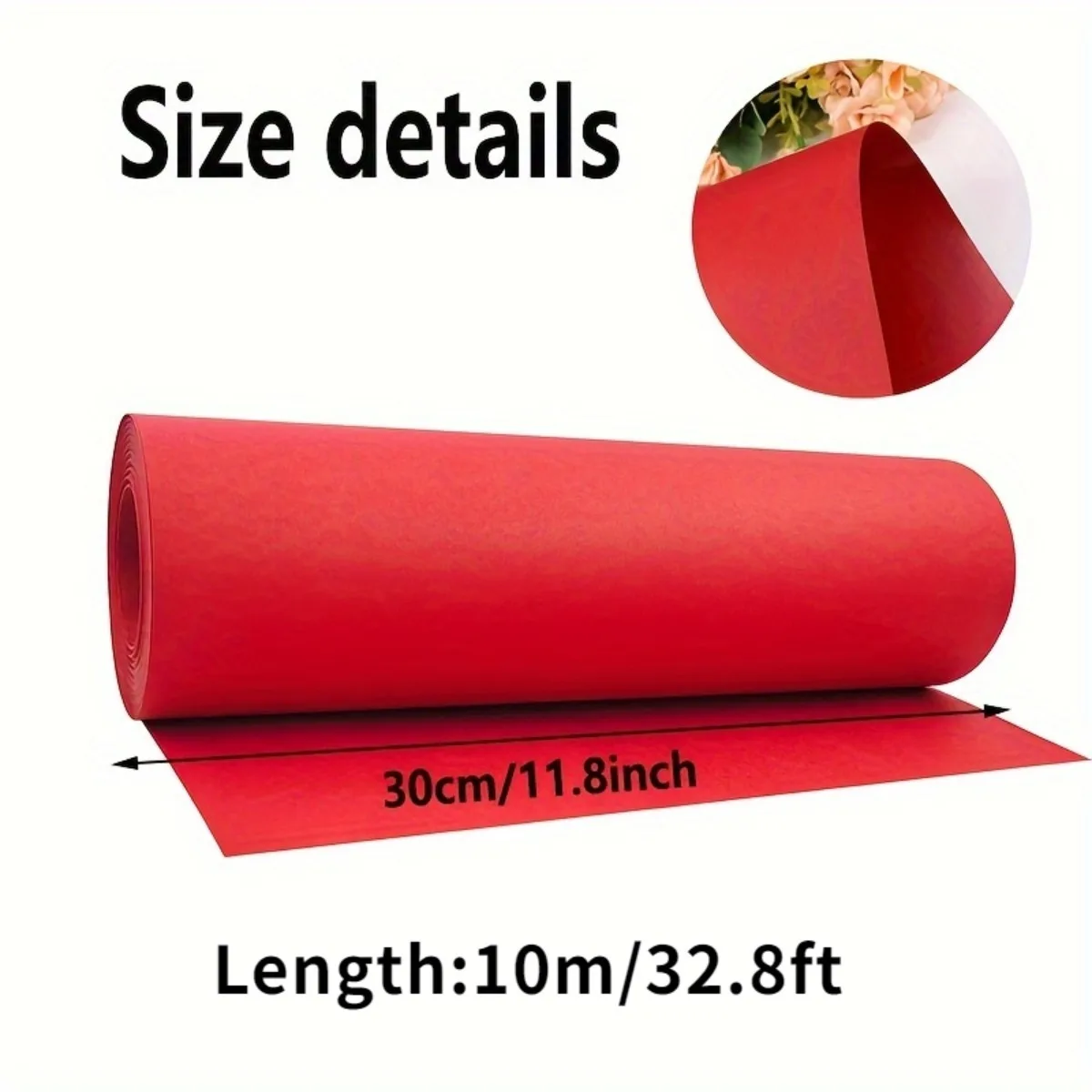 [Rotes Kraftpapier] Hochwertige rote Kraftpapierrolle | 1, recycelbar, ideal zum Basteln, Verpacken, Verpacken und Böden – Detail 2