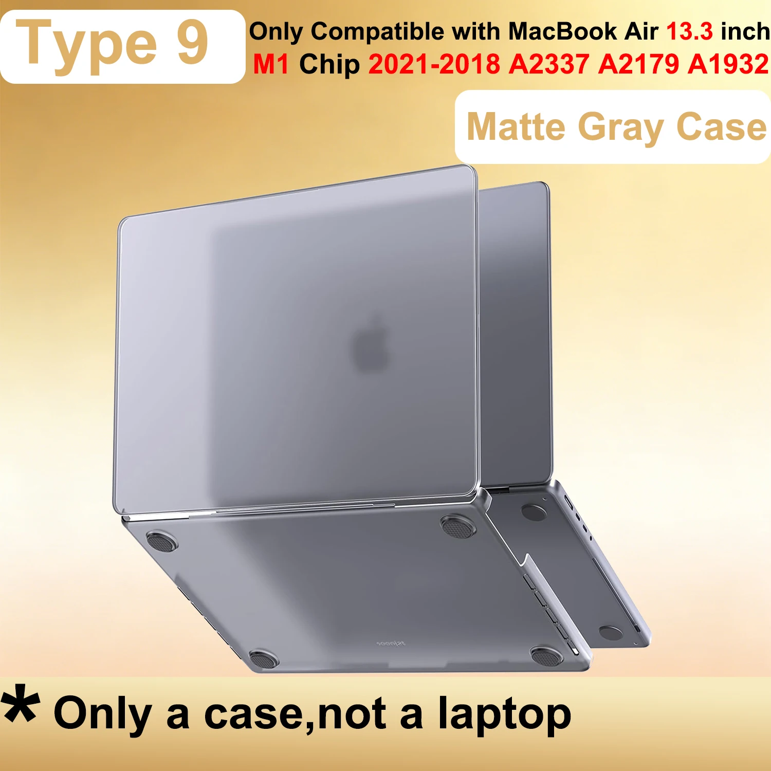 For MacBook Air 13 inch Case 2020 2019 2018 Release A2337 M1 A2179 A1932, Plastic Hard Shell Cover for MacBook Air 13.3 inch