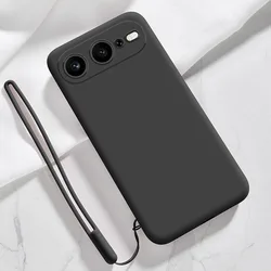 Liquid Silicone Phone Case with Hand Strap - Enhanced Durability and Grip - Honor 500Pro (Black)
