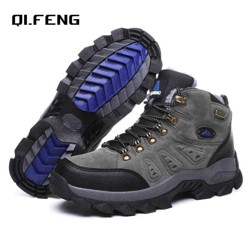 Outdoor Boots Men Women Leather Ankle 36-48 Autumn Winter